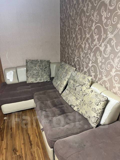 Диван-кррвать 160 на 220 спальное место, кожзам, бежевый, коричневый ...