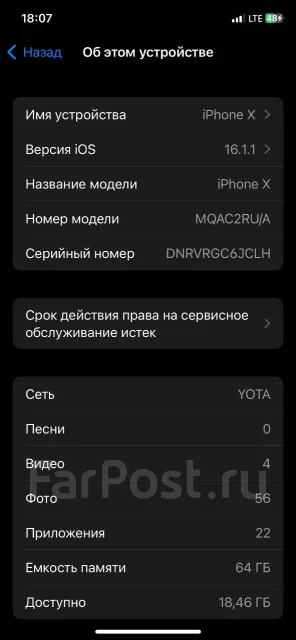 Apple iPhone X. �/�, 64 ��, ������ ����