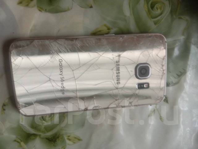 Телефон Самсунг Galfxy S6 edge, 64 гб, моноблок, золотой, б/у, в ...