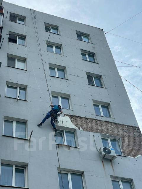 Высотные работы Утепление стен Ремонт швов Гидроизоляция Фасад Кровля ...