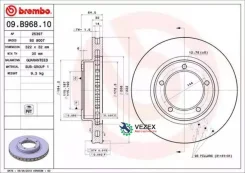 ���� ��������� UV Coated | ����� | Toyota LAND Cruiser (_J7_) 4.2 D (HZJ7_) 01.1990 - 12.1999 Brembo 09B96811 09B96811 ����