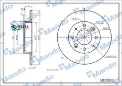 ���� ��������� Hyundai Sonata/Matrix 01- ����. 261.7 ��. Mando MBC030012 MBC030012 ����
