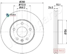 ���� ��������� VW Transporter IV 1.9-2.8 90-03 �������� D 280��. Japanparts DI0958C DI0958C ����