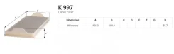 ������ �������� (MB) MFilter K997 ������ A9408350047 K997 ����