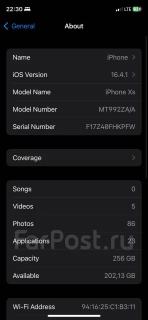 Apple iPhone Xs. �/�, 256 ��, �������, 3G, 4G LTE, 5G, NFC ����