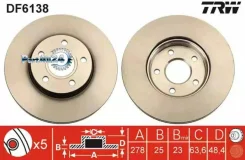 ���� ��������� FORD Focus II/III/C-MAX 03-/Volvo S40 04- �������� ����. D 278��. TRW DF6138 DF6138 ����
