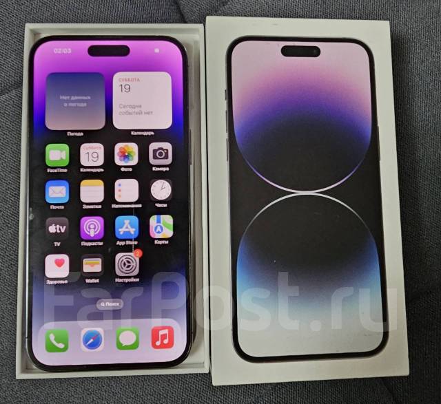 Apple iPhone 14 pro max 256gb, 6.70", моноблок, фиолетовый, черный, 3G ...