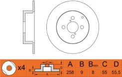 ���� ��������� ������ Toyota Corolla (E12) 02- RN1190���� �� ���� 4243102070 ����