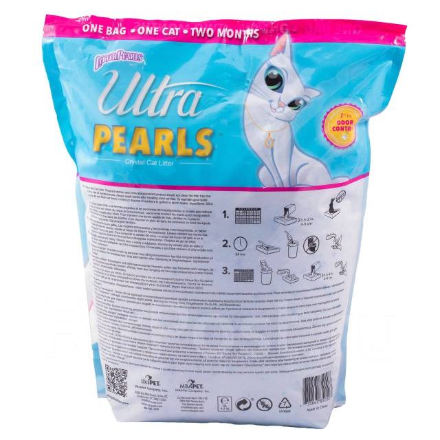 Наполнитель силикагель для туалета Ultra Pearls 10 л, кошек, в наличии ...