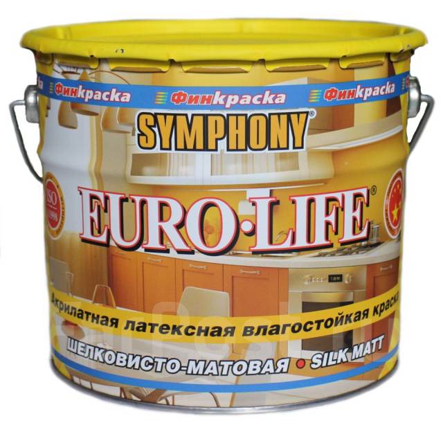 Краска интерьерная Euro-life акрилатная влагостойкая, в наличии. Цена ...