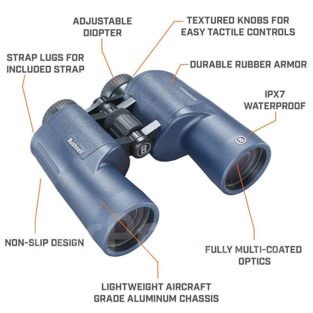 ������� ����������������� IPX7 Bushnell H2O 157050R 7�50�� 104� ������ BaK-4 Porro ����