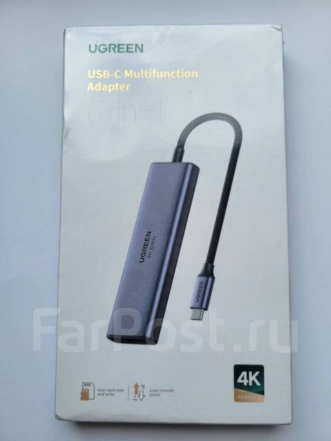 Док-станция Ugreen Type-C 6 в 1 HDMI 4K 60hz для ноутбука и смартфона ...
