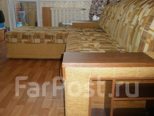 Диван угловой, ткань, коричневый, 290,0 см, 210,0 см, гостиная, б/у, в ...
