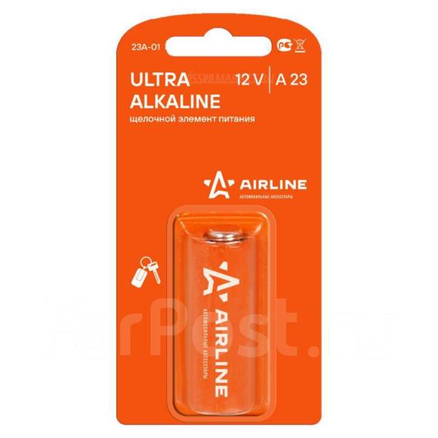 Батарейка A23 12V для брелоков сигнализаций щелочная 1 шт. Airline ...