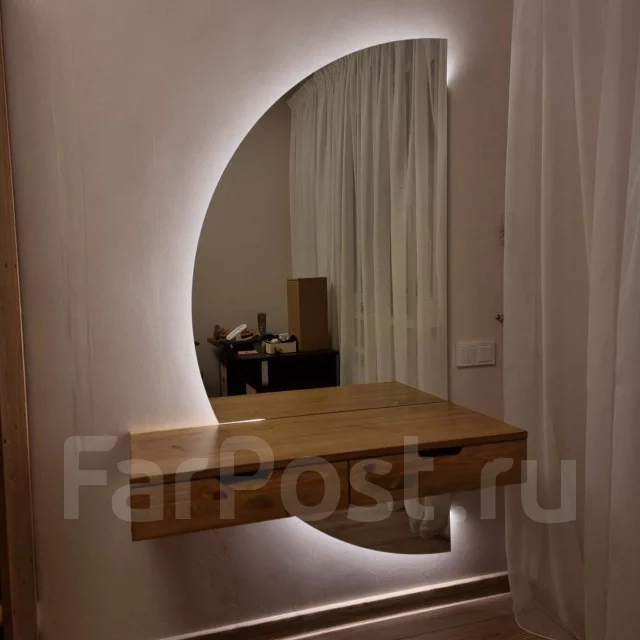 Зеркало с подсветкой (LED) полукруг от Makemirrors, новый. Цена: 46 500 ...