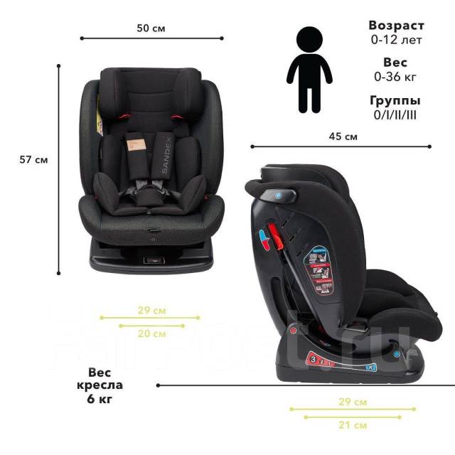 Автокресло Happy baby "Sandex" 0-36 кг графит, новый, под заказ. Цена ...