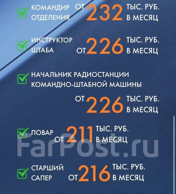 Военнослужащий по контракту, работа в Войсковая часть во Владивостоке