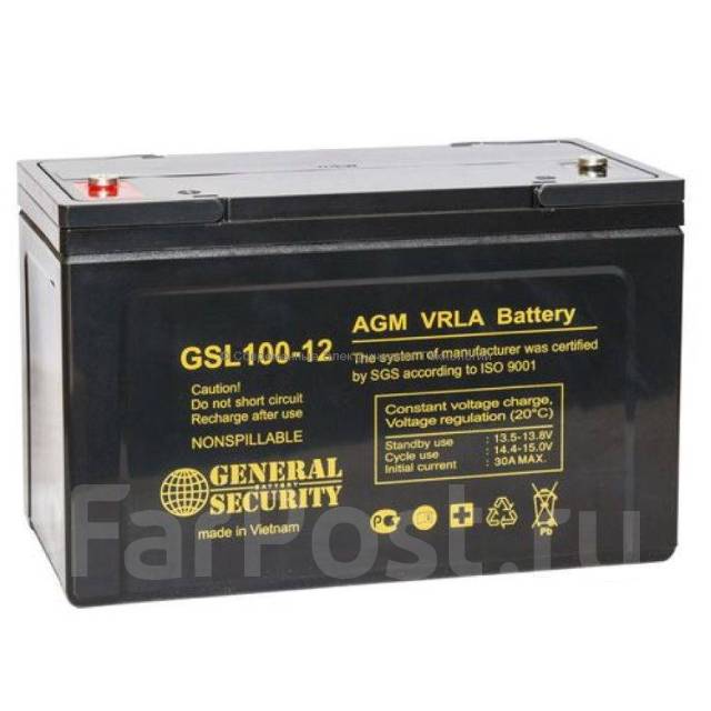 Аккумулятор General Security 100Ач AGM, новый, в наличии. Цена: 19 500 ...