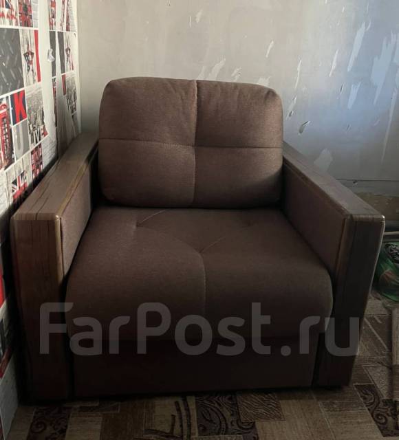 Кресло кровать, ткань, ножки, складное, тёмное дерево, 100,0 см, 80,0 ...