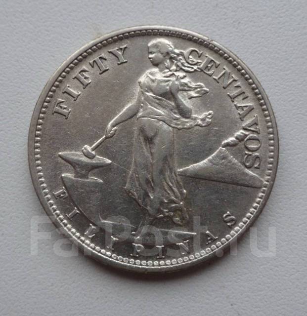 Филиппины 50 сентаво 1945 года. Серебро 750 пробы, б/у, в наличии. Цена ...