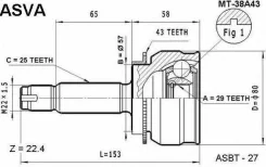 ���� �������� 29x57x25 Asva MT-38A43 MT38A43 ����