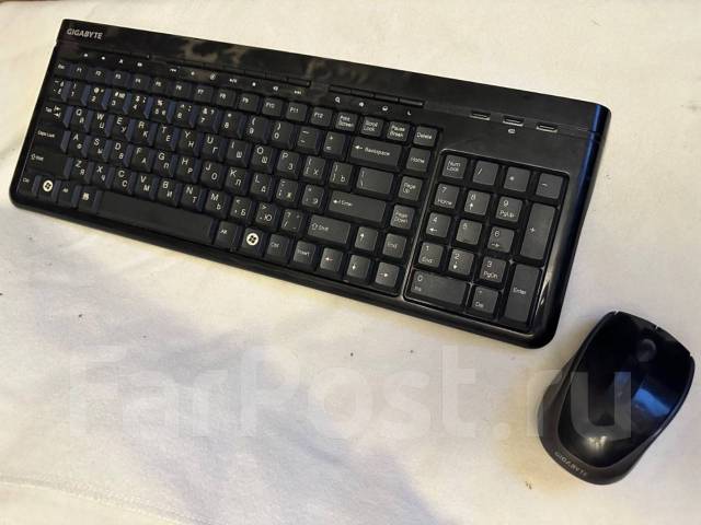 Клавиатура + мышь Gigabyte, б/у, в наличии. Цена: 300₽ во Владивостоке
