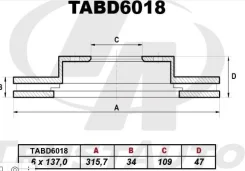 ���� ��������� 40206-VC200 (FR) Patrol / Safari Y61 (02-), ������ �������� TABD6018 ����