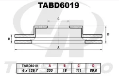 ���� ��������� 43206-VC200 (RR) Safari WFGY61 (02-07)/Patrol, ������ ������ TABD6019 ����