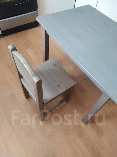 Стол и стул детский деревянный Сундвик IKEA, б/у, в наличии. Цена: 2 ...