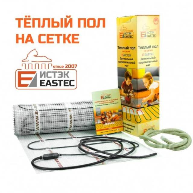 Теплый пол двухжильный кабельный на сетке 0,5кв. м 80Вт Eastec Корея ...