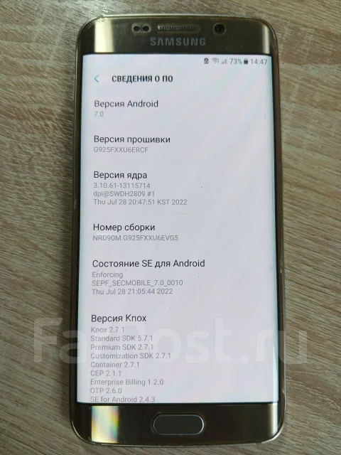 Samsung Galaxy S6 Edge. �/�, 32 ��, �������, 4G LTE, ����������, NFC ����