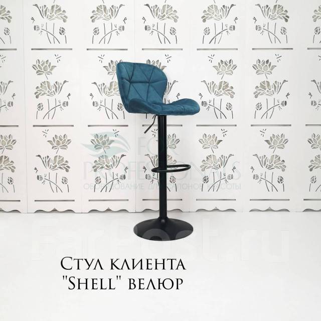 Стул барный велюр бирюзовый.