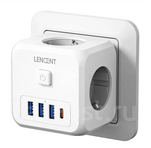 Тройник электрический Розетка-зарядка 7 в 1 с 3 USB и Type-C 4000 Вт ...