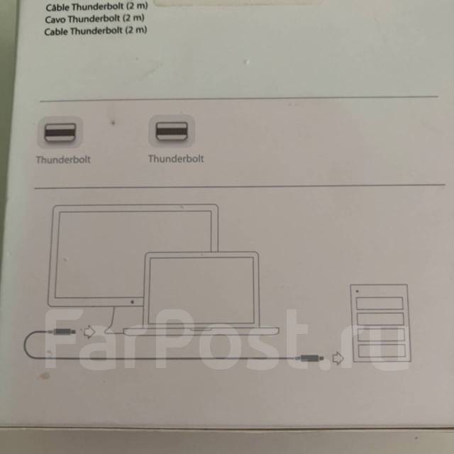 Кабель Apple Thunderbolt (2,0 м), белый (MD861ZM/A) оригинал, новый, в ...
