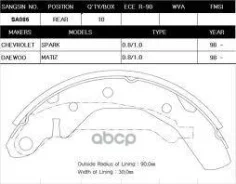 ������� ��������� ���������� - �������� 4�� (���� �� ��������) Sangsin Brake SA086 SA086 ����