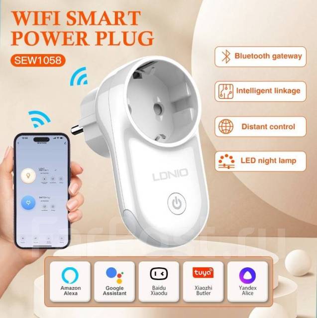 Умная розетка Wi-Fi с подсветкой, новый, в наличии. Цена: 600₽ во ...