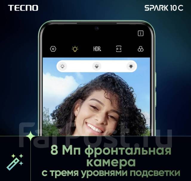 Смартфон Tecno Spark 10C 4/64GB Meta Black (KI5m), 64 гб, 6.56", черный ...