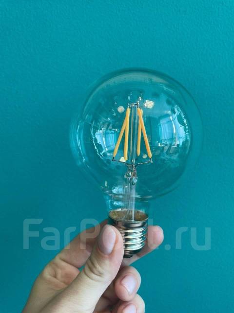 Лампа Эдисона филаментная светодиодная G80 Е27 4W 2200K, новый, в ...