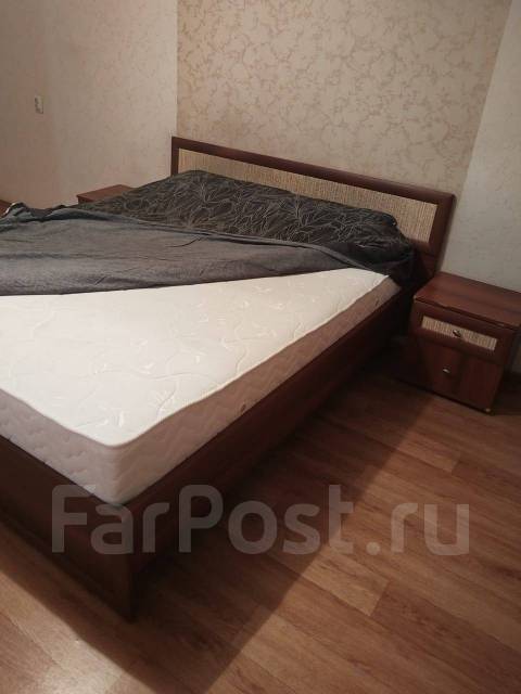 Кровать двуспальная, металл, коричневый, 180,0 см, 100,0 см, 220,0 см ...
