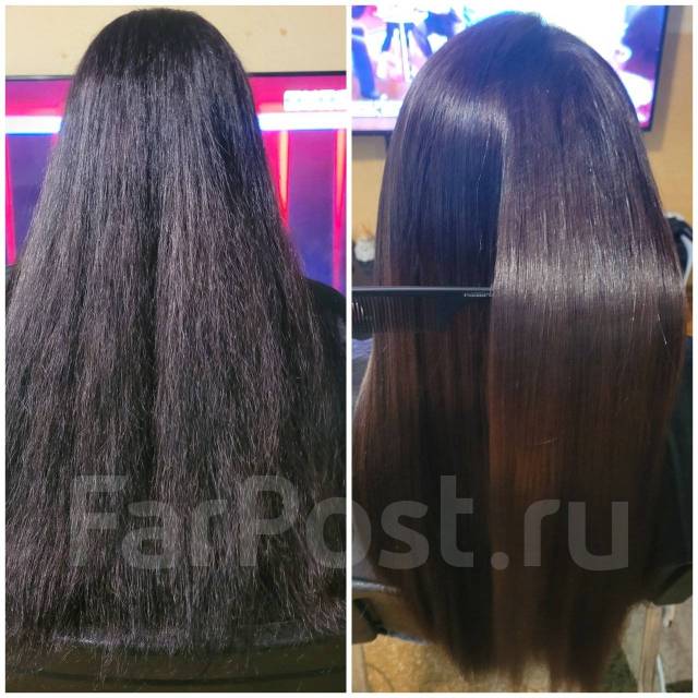 Кератиновое выпрямление, ботокс для волос, нанопластика, холодный уход ...