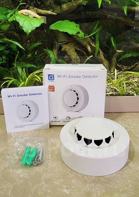 Датчик дыма Smart Life Tuya WiFi противопожарная защита 80дБ, новый, в ...
