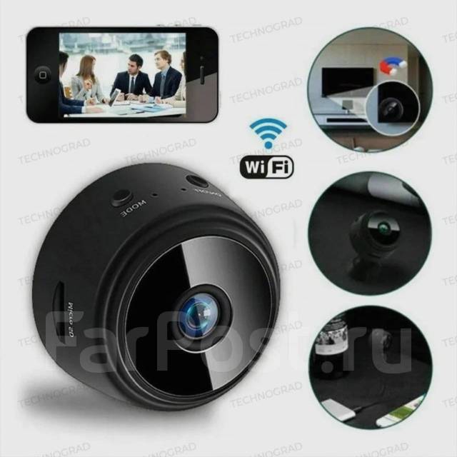 Автономная WiFi IP HD мини видеокамера, новый, в наличии. Цена: 920₽ во ...