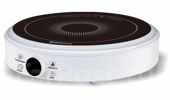 Плитка эл. Sakura SA-7164W, 1конф, стеклокерамика, новый, в наличии ...