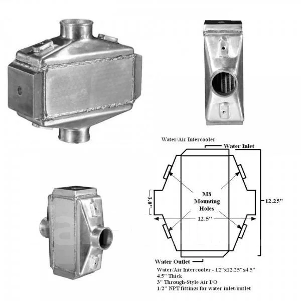 Интеркулер водяного охлаждения 500x480x180 76мм купить в Москве по цене ...