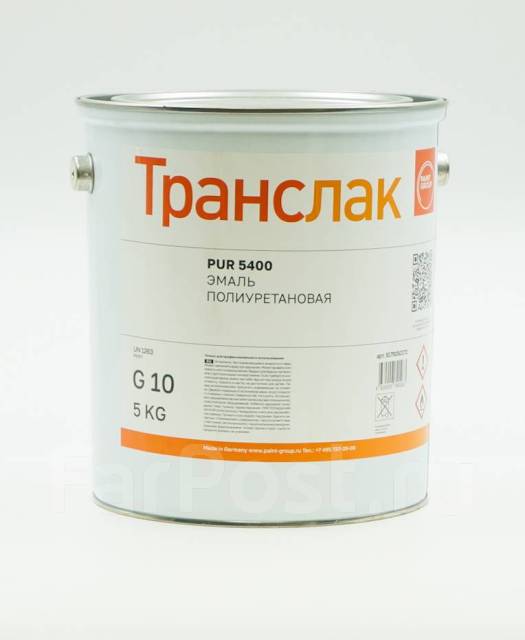 Эмаль полиуретановая матовая Транслак PUR 5400 G10, в наличии. Цена: 3 ...