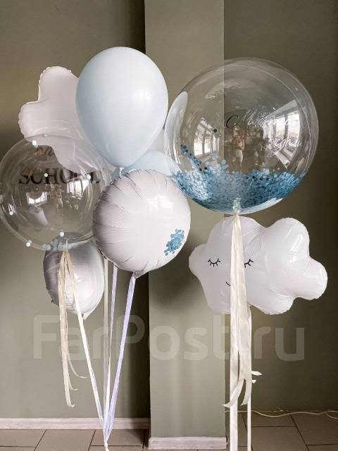 Воздушные гелевые шары, день рождения, выписка из роддома, доставка во ...
