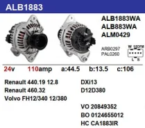 ��������� Renault Trucks Magnum 24V, 110A Motorherz ALB1883KL ����