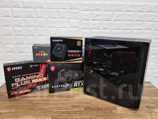 Игровой ПК R5 2600 / x470 / RTX3060 / 8Gb / SSD 128Gb Гарантия ДНС, б/у ...