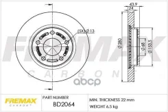 ���� ��������� �������� Nissan Juke 10-14, Teana III 13-, Tiida 14- Fremax ���. BD2064 BD2064 ����