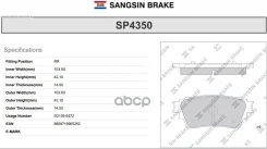 ������� ��������� ��������, ������ Sangsin Brake SP4350 SP4350 ����